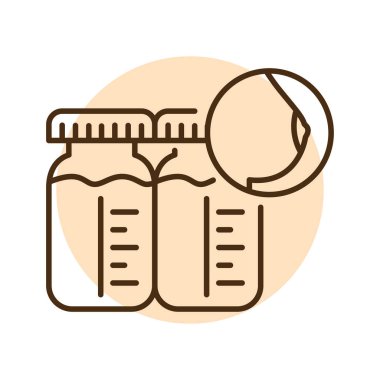 Donör anne sütü rengi ikonu. İnsan hastalıkları. Web sayfası, mobil uygulama, tanıtım için resim grafiği.