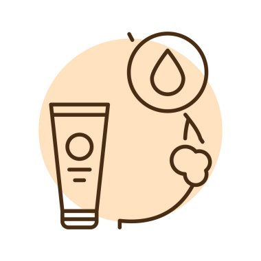 Meme ucu kremi renk çizgisi ikonu. İnsan hastalıkları. Web sayfası, mobil uygulama, tanıtım için resim grafiği.