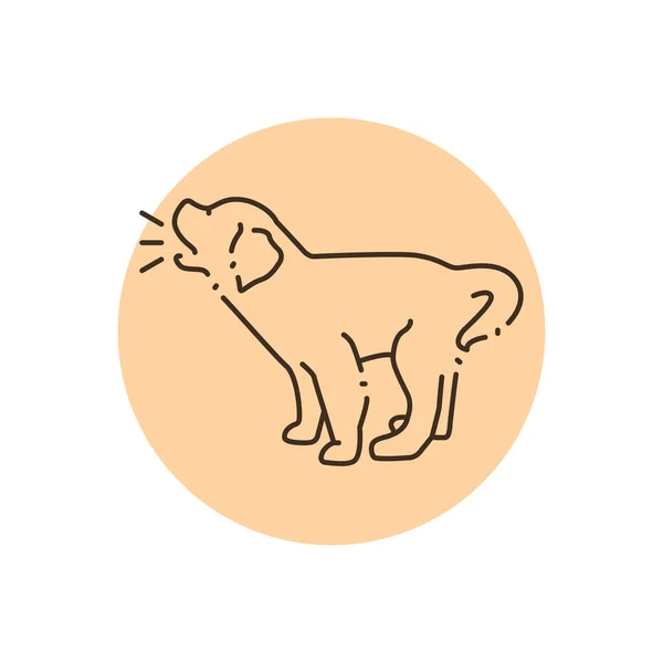 Cortecce Golden Retriever Icona Linea Colore Cucciolo Pittogramma Pagina Web — Vettoriale Stock