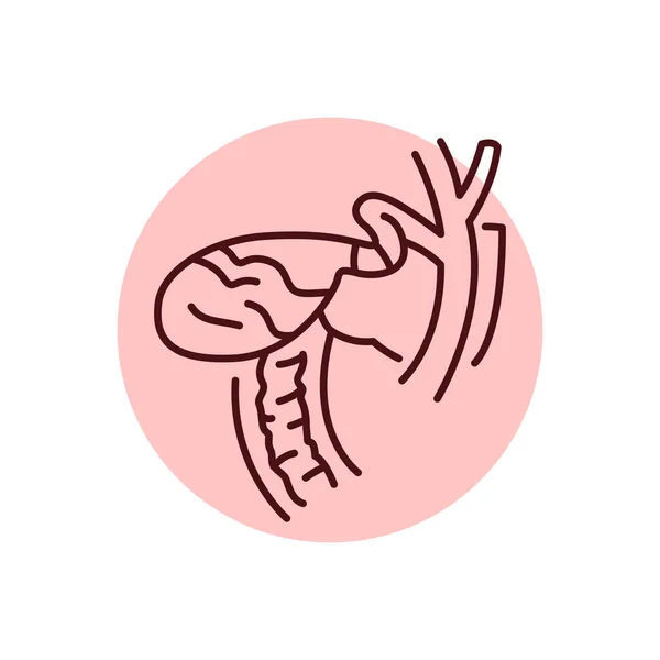 胆汁在膀胱彩线图标 人类疾病 移动应用程序 弹药的象形文字 — 图库矢量图片