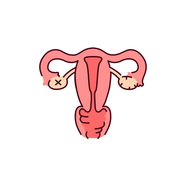 Uterine Myoma Color Line Icon Gynecology Problem Pictogram Web Page — Stock Vector