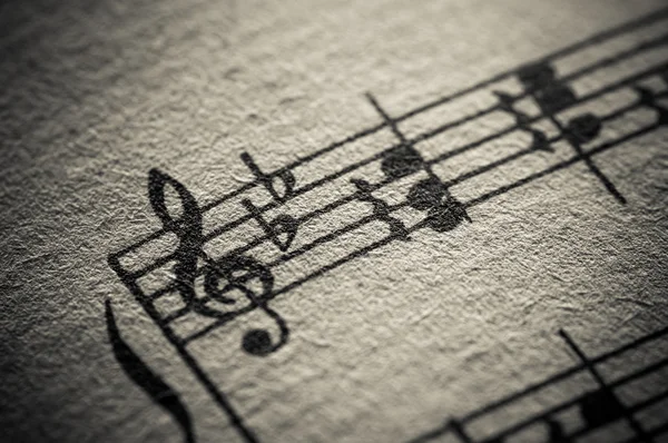 Musica classica, macro spartiti — Stock Photo, Image