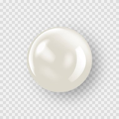 Beyaz zemin üzerinde inci vektör. Beyaz İnci.