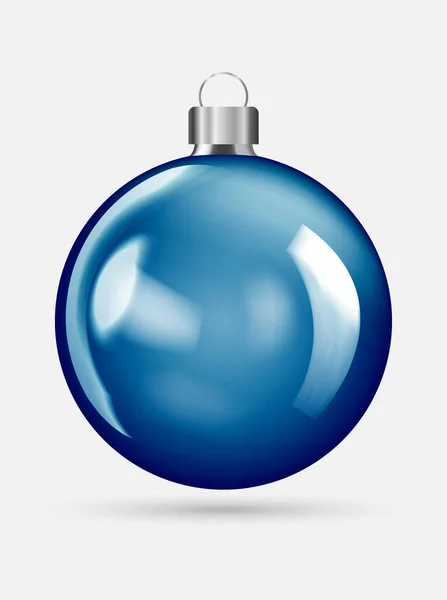 Realistische Blaue Weihnachtskugel Isoliert Auf Weißem Hintergrund Aktienvektor Eps Weihnachtsdekoration — Stockvektor