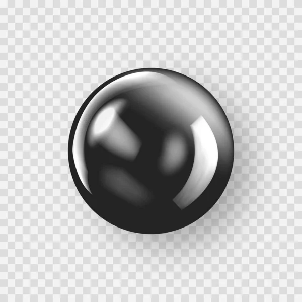 Perlenvektor Auf Weißem Hintergrund Schwarze Perle — Stockvektor