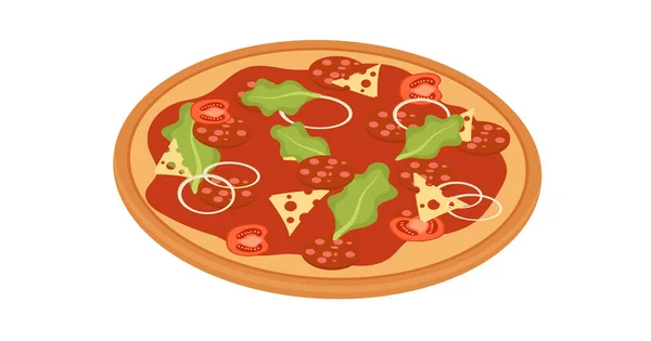 Vector Illustration Italian Pizza Pepperoni Slices Eps — Stock Vector