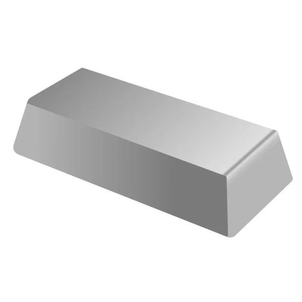 Vektor Silver Bar Isolerad Vit Bakgrund Eps — Stock vektor