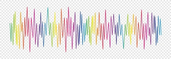Rainbow Färger Ljud Våg Transparent Bakgrund — Stock vektor