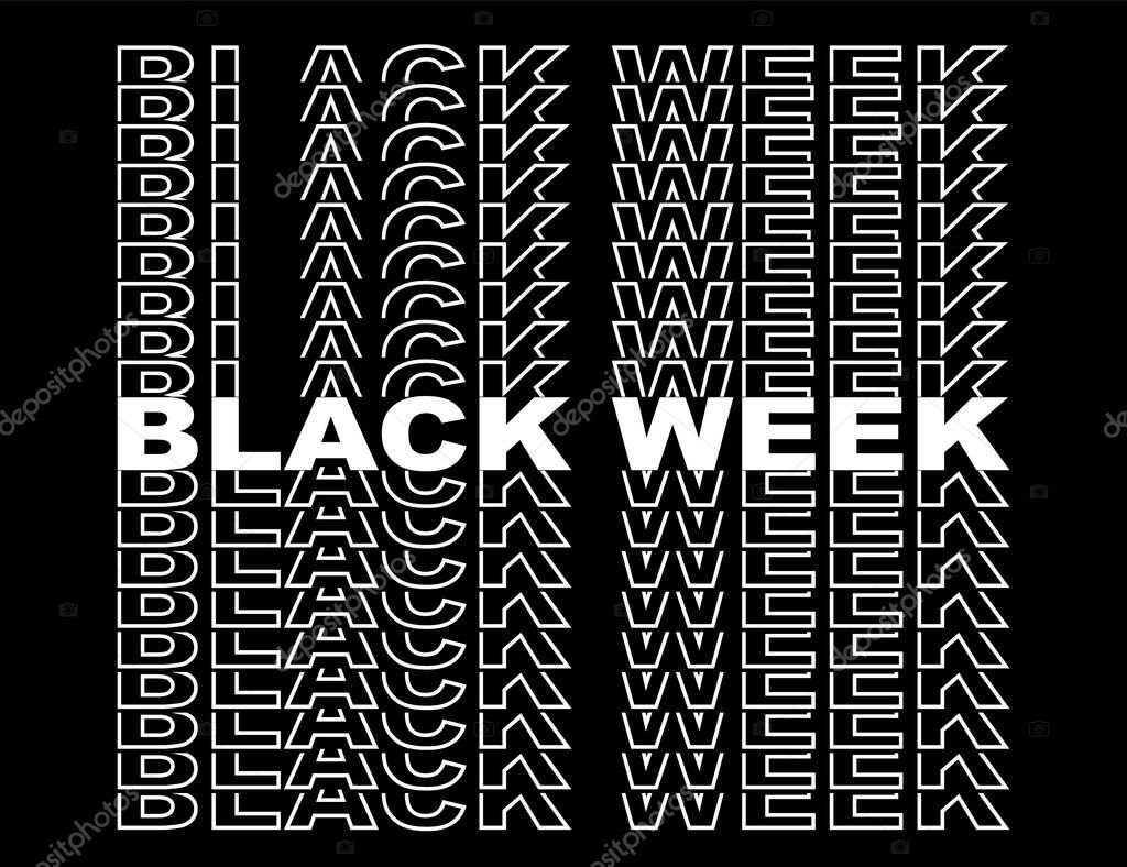 Black week promotion banner tag. Vector EPS 10.