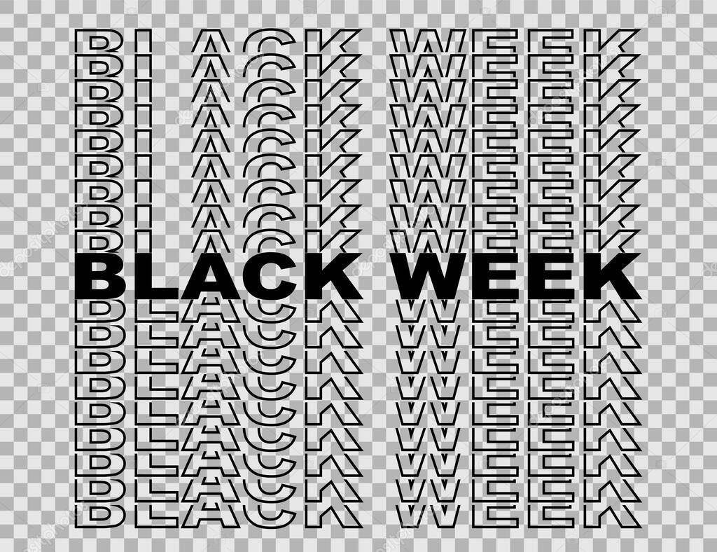 Black week promotion banner tag. Vector EPS 10.