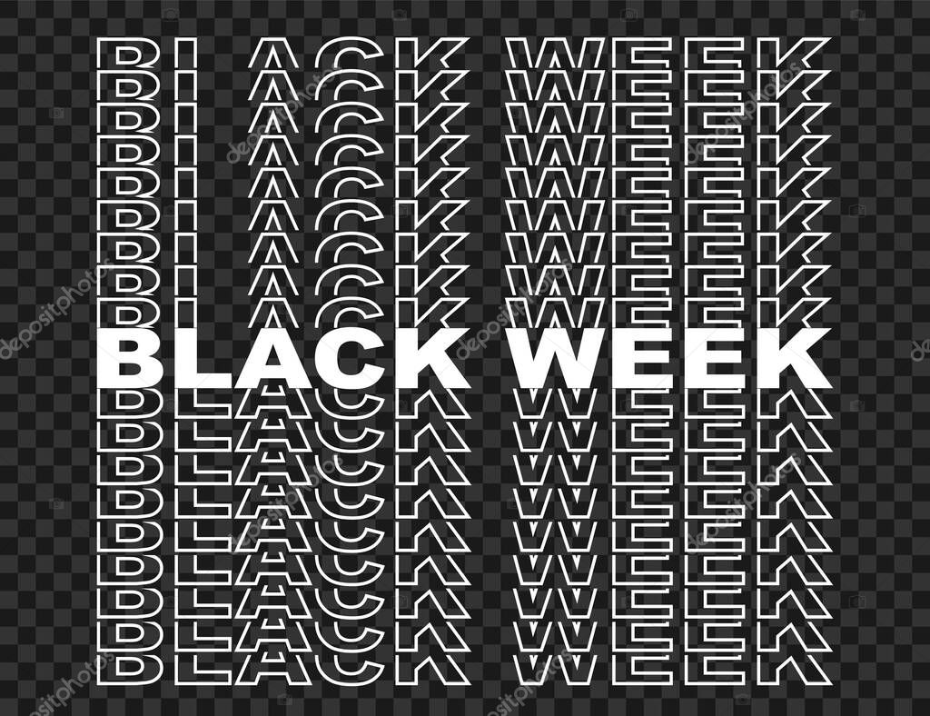 Black week promotion banner tag. Vector EPS 10.