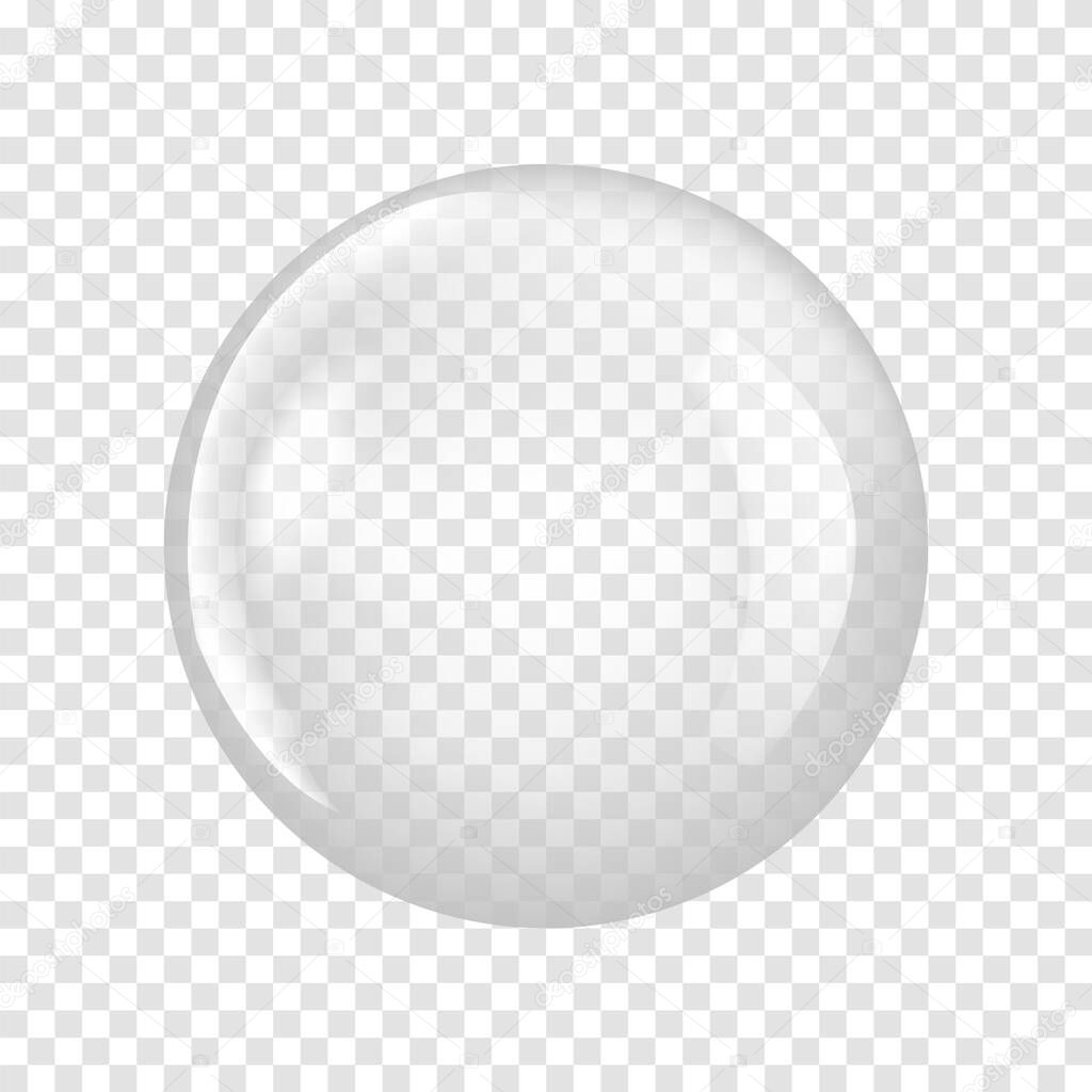 Transparent Glass Sphere on transparent background. Vector illustration EPS 10.