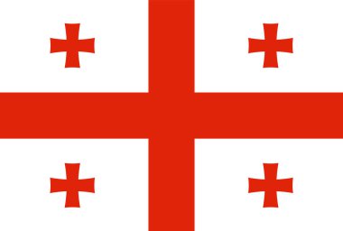Gürcistan Bayrağı, Vektör illüstrasyonu.