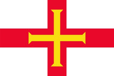 Ulusal Guernsey bayrağı, resmi renkler ve doğru orantı. Guernsey bayrağı. Vektör çizimi. EPS10.