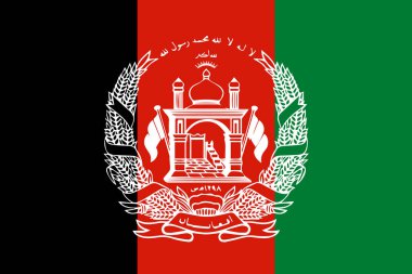 Afganistan bayrağı. Renkleri ve orantıları doğru. Vektör illüstrasyonu EPS 10.