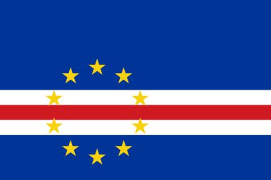 Ulusal Cape Verde bayrağı, resmi renkler ve doğru orantı. Cape Verde bayrağı. Vektör çizimi. EPS10.