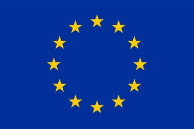 Resmi Avrupa Birliği bayrağı, resmi renkler ve doğru orantı. Avrupa Birliği bayrağı. Vektör çizimi. EPS10.