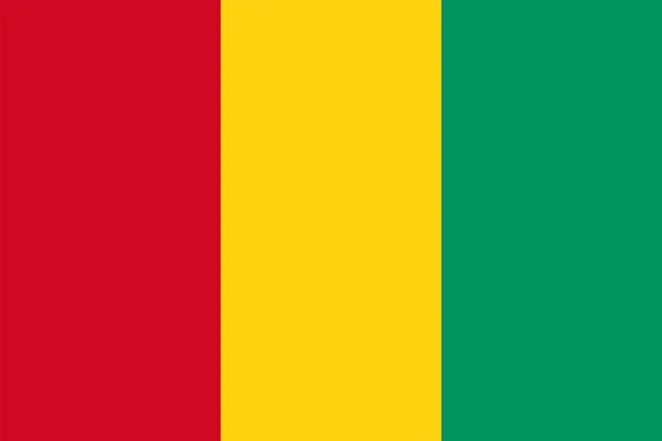 Flaga Gwinei Narodowej Oficjalne Kolory Proporcje Poprawnie Flaga Gwinei Ilustracja — Wektor stockowy