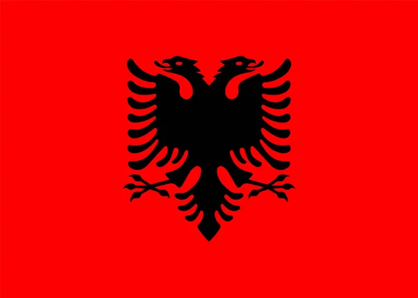 Albánská Vlajka Přesné Barvy Proporce Vektorová Ilustrace Eps — Stockový vektor