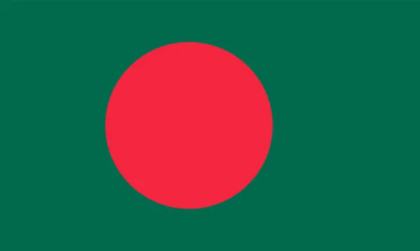 Bangladéšská Vlajka Oficiální Barvy Proporce Správně Národní Bangladéšská Vlajka Plochá — Stockový vektor