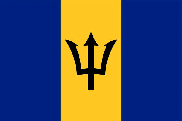 Genaue Flagge Von Barbados Vektorabbildung Eps — Stockvektor