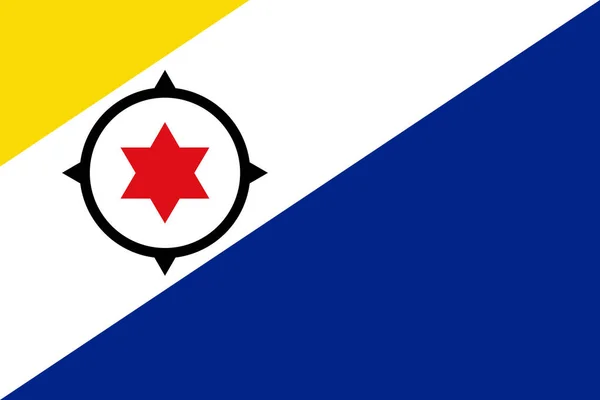 Национальный Флаг Bonaire Официальные Цвета Пропорции Правильно Флаг Бонэйра Векторная — стоковый вектор
