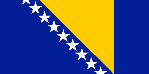 Ulusal Bosna-Hersek bayrağı, resmi renkler ve doğru orantı. Bosna-Hersek bayrağı. Vektör çizimi. EPS10.