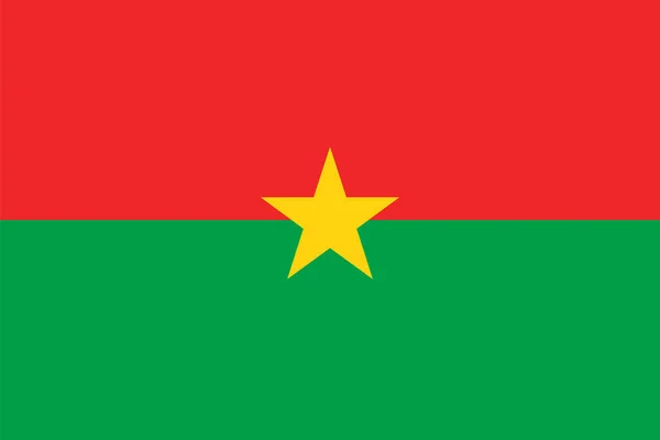 Національний Прапор Буркіна Фасо Офіційні Кольори Пропорції Правильно Буркіна Фасо — стоковий вектор
