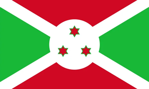 Narodowa Flaga Burundi Oficjalne Kolory Proporcje Poprawnie Flaga Burundi Ilustracja — Wektor stockowy