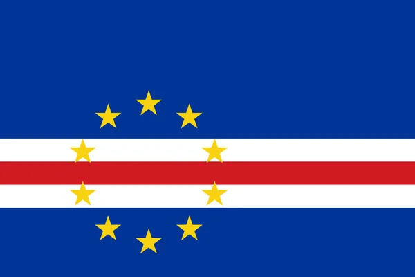 Bandiera Nazionale Capo Verde Colori Ufficiali Proporzioni Corrette Bandiera Capo — Vettoriale Stock