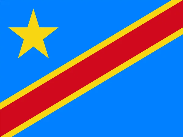 République Démocratique Congo Couleurs Officielles Proportions Correctes Illustration Vectorielle Pse10 — Image vectorielle