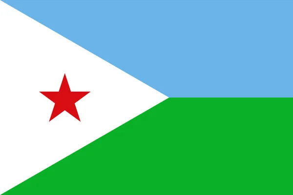 Flaga Narodowa Dżibuti Oficjalne Kolory Proporcje Poprawnie Flaga Dżibuti Ilustracja — Wektor stockowy
