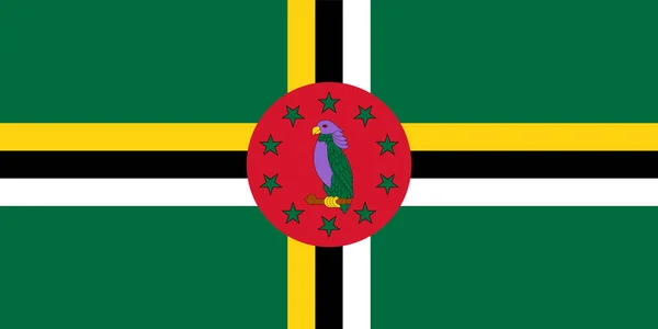 国民ドミニカの旗 公式の色と割合を正しく ドミニカの旗だ ベクトルイラスト Eps10 — ストックベクタ