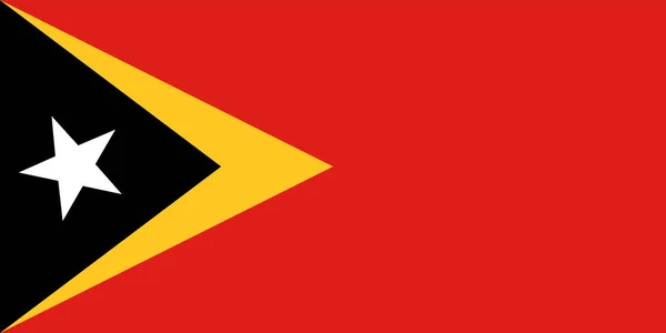 Bandera Nacional Timor Oriental Colores Oficiales Proporción Correcta Bandera Timor — Vector de stock