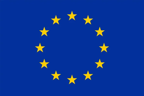 Bandera Oficial Unión Europea Los Colores Oficiales Proporción Correcta Bandera — Vector de stock