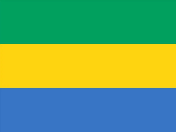 Nationale Gabon Vlag Officiële Kleuren Proportie Correct Gabon Vlag Vector — Stockvector