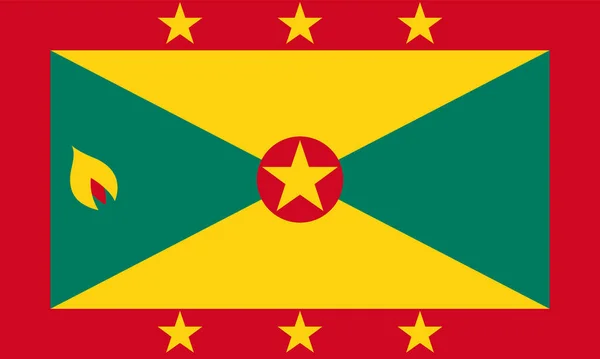 Nationalflagge Grenadas Offizielle Farben Und Proportionen Korrekt Grenada Flagge Vektorillustration — Stockvektor