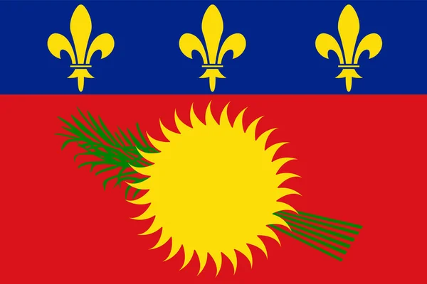 Ulusal Guadeloupe bayrağı, resmi renkler ve doğru orantı. Guadeloupe bayrağı. Vektör çizimi. EPS10.