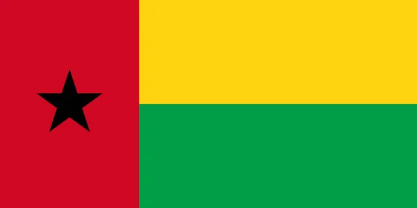 Národní Vlajka Guineje Bissau Oficiální Barvy Proporce Správně Guinea Bissauova — Stockový vektor