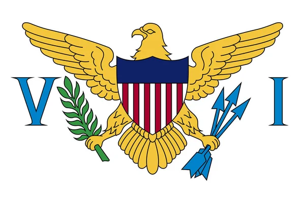 Bandeira Das Ilhas Virgens Americanas Vector Dimensões Precisas Proporções Elementos — Vetor de Stock