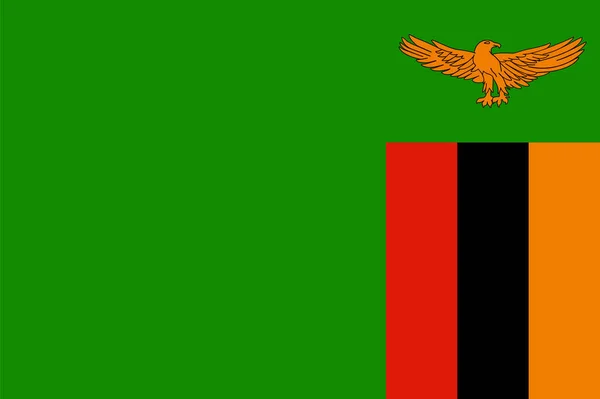 Flaga Zambii Narodowej Oficjalne Kolory Proporcje Poprawnie Flaga Zambii Ilustracja — Wektor stockowy