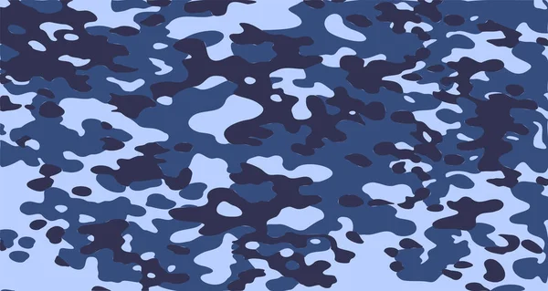 Drucken Textur Militärische Tarnung Armee Blau Jagd Vektor Eps — Stockvektor