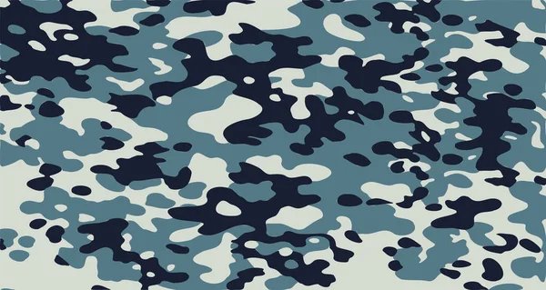 Drucken Textur Militärische Tarnung Armee Blau Jagd Vektor Eps — Stockvektor