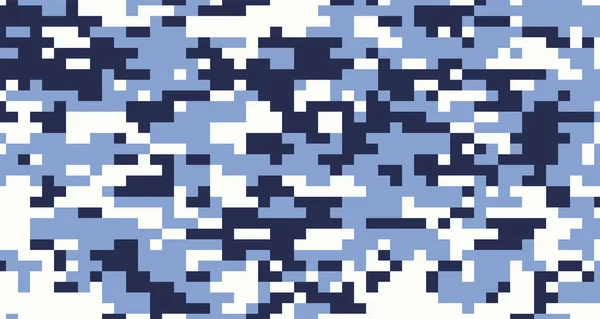 Vector Camuflaje Militar Textura Fondo Soldado Píxel Azul Eps — Vector de stock