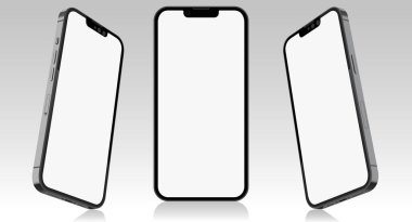 Realistic smartphone mockup. mobile phone vector with blank screen.