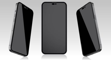 Akıllı telefon boş ekran, telefon modeli. Bilgi grafikleri veya sunum UI tasarım arayüzü için şablon