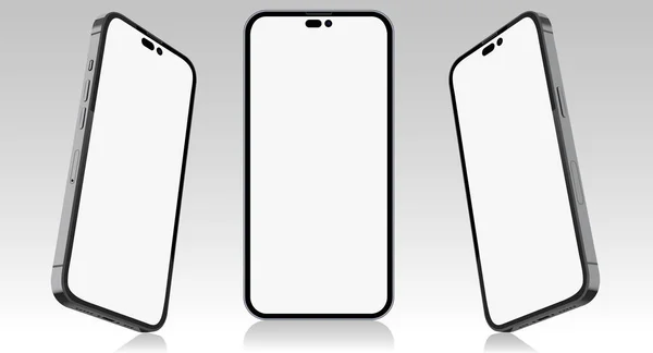 Smartphone leeg scherm, telefoon mockup. Sjabloon voor infographics of presentatie UI design interface — Stockvector