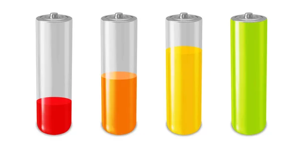 Batteriladdning Full Effekt Energinivå Ladda Batteriindikatorn Låg Effekt Migallbränsle — Stock vektor