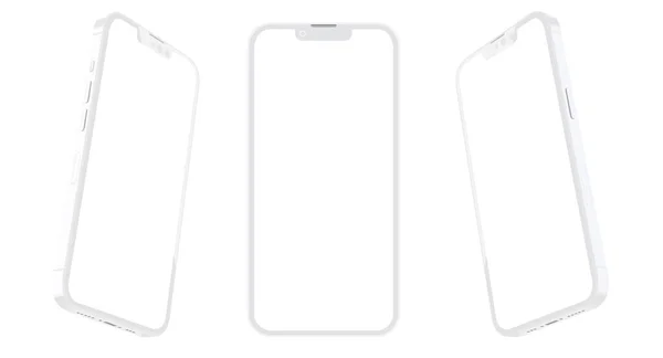 Conjunto Mockup Smartphones Clay Ilustração Vetorial Eps — Vetor de Stock