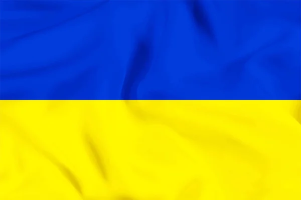 Waved Ukraine прапорець ілюстрація — стоковий вектор